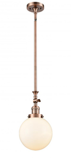 Beacon - 1 Light - 8 inch - Antique Copper - Stem Hung - Adjustable Mini Pendant (3442|206-AC-G201-8-LED)