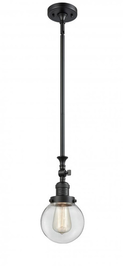 Beacon - 1 Light - 6 inch - Matte Black - Stem Hung - Adjustable Mini Pendant (3442|206-BK-G202-6-LED)