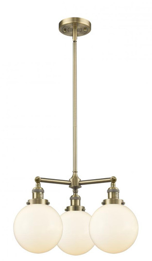 Beacon - 3 Light - 22 inch - Antique Brass - Stem Hung - Chandelier (3442|207-AB-G201-8-LED)