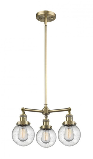 Beacon - 3 Light - 19 inch - Antique Brass - Stem Hung - Chandelier (3442|207-AB-G204-6)