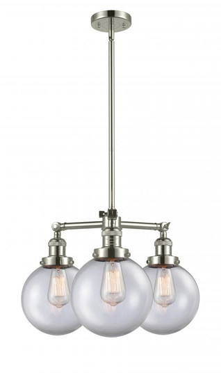 Beacon - 3 Light - 22 inch - Polished Nickel - Stem Hung - Chandelier (3442|207-PN-G202-8)