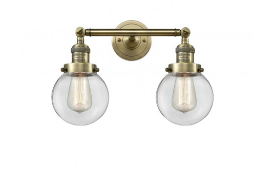 Beacon - 2 Light - 17 inch - Antique Brass - Adjustable Bath Vanity Light (3442|208-AB-G202-6)