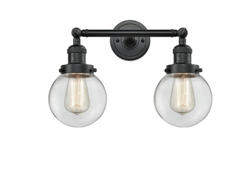 Beacon - 2 Light - 17 inch - Matte Black - Adjustable Bath Vanity Light (3442|208-BK-G202-6)
