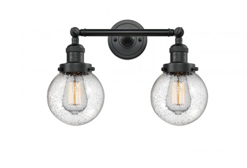 Beacon - 2 Light - 17 inch - Matte Black - Adjustable Bath Vanity Light (3442|208-BK-G204-6-LED)