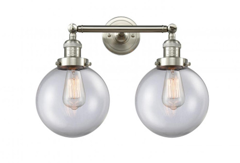 Beacon - 2 Light - 19 inch - Brushed Satin Nickel - Adjustable Bath Vanity Light (3442|208-SN-G202-8-LED)