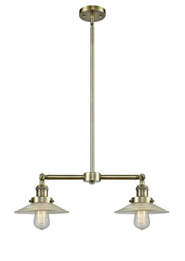 Halophane - 2 Light - 21 inch - Antique Brass - Stem Hung - Adjustable Island Light (3442|209-AB-G2)