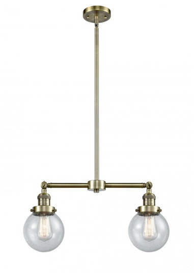 Beacon - 2 Light - 23 inch - Antique Brass - Stem Hung - Adjustable Island Light (3442|209-AB-G204-6-LED)