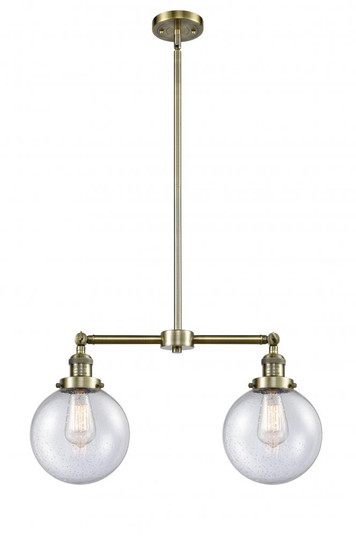 Beacon - 2 Light - 25 inch - Antique Brass - Stem Hung - Adjustable Island Light (3442|209-AB-G204-8-LED)