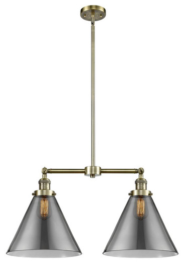 Cone - 2 Light - 21 inch - Antique Brass - Stem Hung - Adjustable Island Light (3442|209-AB-G43-L)
