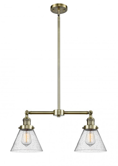 Cone - 2 Light - 21 inch - Antique Brass - Stem Hung - Adjustable Island Light (3442|209-AB-G44-LED)