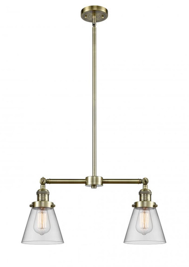 Cone - 2 Light - 21 inch - Antique Brass - Stem Hung - Adjustable Island Light (3442|209-AB-G62)