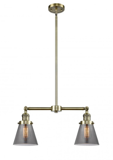 Cone - 2 Light - 21 inch - Antique Brass - Stem Hung - Adjustable Island Light (3442|209-AB-G63)