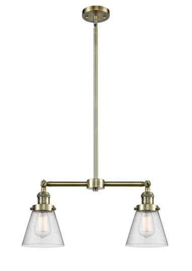 Cone - 2 Light - 21 inch - Antique Brass - Stem Hung - Adjustable Island Light (3442|209-AB-G64-LED)