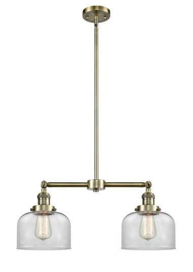 Bell - 2 Light - 21 inch - Antique Brass - Stem Hung - Adjustable Island Light (3442|209-AB-G72-LED)