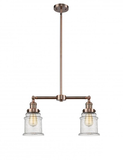 Canton - 2 Light - 21 inch - Antique Copper - Stem Hung - Adjustable Island Light (3442|209-AC-G184-LED)