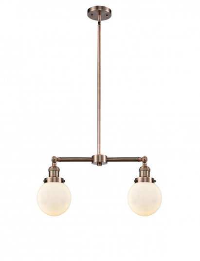 Beacon - 2 Light - 23 inch - Antique Copper - Stem Hung - Adjustable Island Light (3442|209-AC-G201-6-LED)