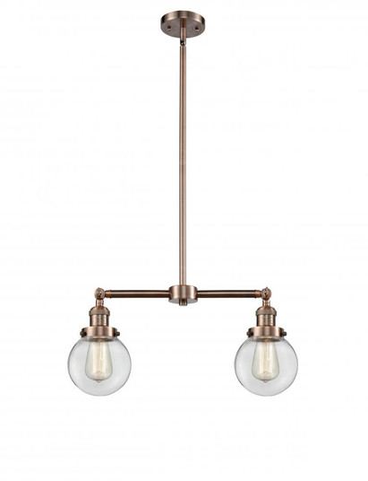 Beacon - 2 Light - 23 inch - Antique Copper - Stem Hung - Adjustable Island Light (3442|209-AC-G202-6)