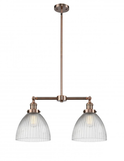 Seneca Falls - 2 Light - 21 inch - Antique Copper - Stem Hung - Adjustable Island Light (3442|209-AC-G222-LED)