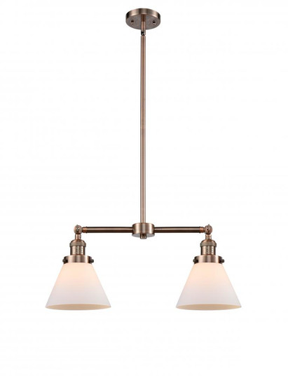 Cone - 2 Light - 21 inch - Antique Copper - Stem Hung - Adjustable Island Light (3442|209-AC-G41-LED)