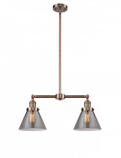 Cone - 2 Light - 21 inch - Antique Copper - Stem Hung - Adjustable Island Light (3442|209-AC-G43)