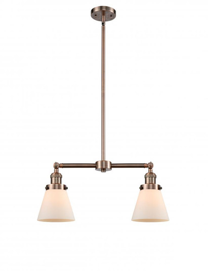 Cone - 2 Light - 21 inch - Antique Copper - Stem Hung - Adjustable Island Light (3442|209-AC-G61)