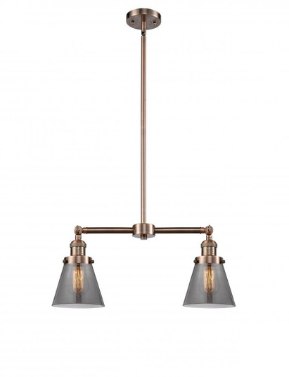 Cone - 2 Light - 21 inch - Antique Copper - Stem Hung - Adjustable Island Light (3442|209-AC-G63)
