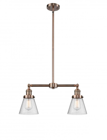Cone - 2 Light - 21 inch - Antique Copper - Stem Hung - Adjustable Island Light (3442|209-AC-G64-LED)