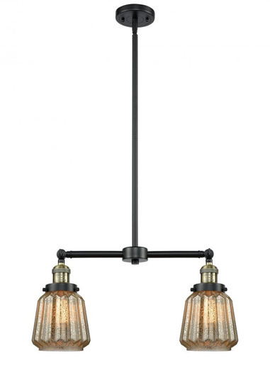 Chatham - 2 Light - 21 inch - Black Antique Brass - Stem Hung - Adjustable Island Light (3442|209-BAB-G146-LED)