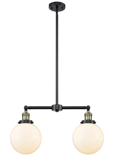 Beacon - 2 Light - 25 inch - Black Antique Brass - Stem Hung - Adjustable Island Light (3442|209-BAB-G201-8-LED)