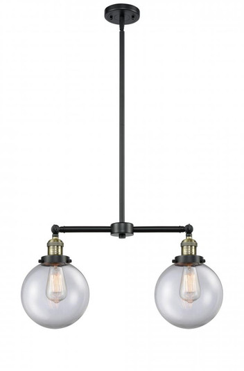 Beacon - 2 Light - 25 inch - Black Antique Brass - Stem Hung - Adjustable Island Light (3442|209-BAB-G202-8)