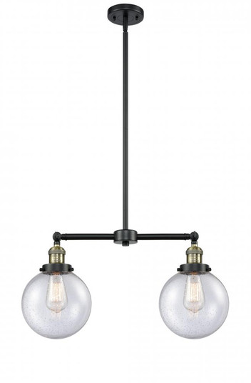 Beacon - 2 Light - 25 inch - Black Antique Brass - Stem Hung - Adjustable Island Light (3442|209-BAB-G204-8-LED)