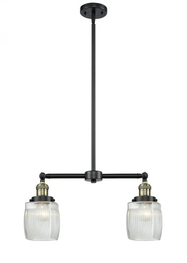 Colton - 2 Light - 22 inch - Black Antique Brass - Stem Hung - Adjustable Island Light (3442|209-BAB-G302-LED)
