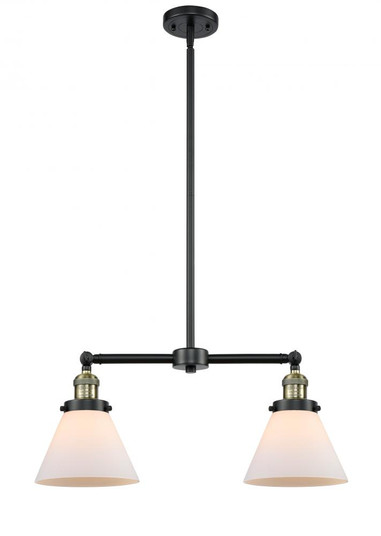 Cone - 2 Light - 21 inch - Black Antique Brass - Stem Hung - Adjustable Island Light (3442|209-BAB-G41-LED)