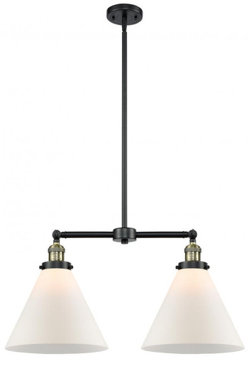 Cone - 2 Light - 21 inch - Black Antique Brass - Stem Hung - Adjustable Island Light (3442|209-BAB-G41-L-LED)
