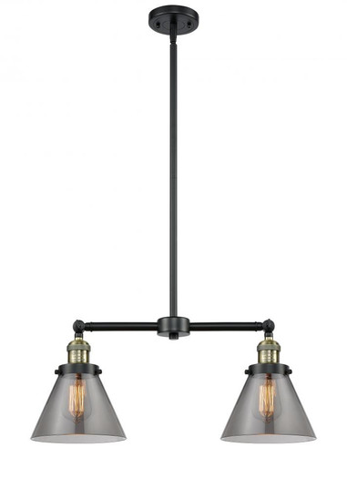 Cone - 2 Light - 21 inch - Black Antique Brass - Stem Hung - Adjustable Island Light (3442|209-BAB-G43-LED)