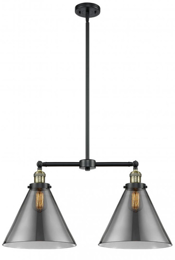 Cone - 2 Light - 21 inch - Black Antique Brass - Stem Hung - Adjustable Island Light (3442|209-BAB-G43-L-LED)