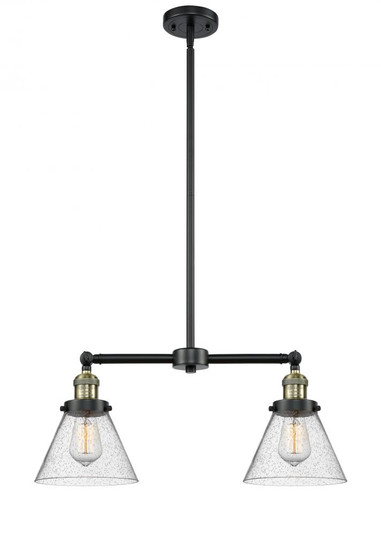 Cone - 2 Light - 21 inch - Black Antique Brass - Stem Hung - Adjustable Island Light (3442|209-BAB-G44)