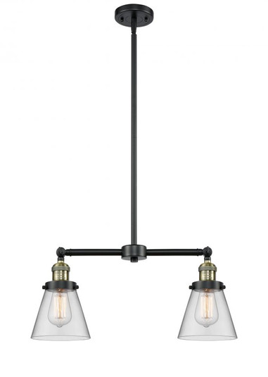 Cone - 2 Light - 21 inch - Black Antique Brass - Stem Hung - Adjustable Island Light (3442|209-BAB-G62)