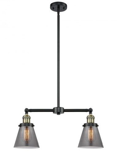 Cone - 2 Light - 21 inch - Black Antique Brass - Stem Hung - Adjustable Island Light (3442|209-BAB-G63)