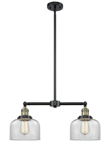 Bell - 2 Light - 21 inch - Black Antique Brass - Stem Hung - Adjustable Island Light (3442|209-BAB-G72-LED)