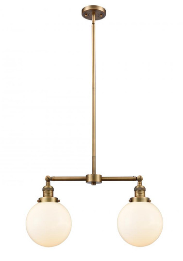 Beacon - 2 Light - 25 inch - Brushed Brass - Stem Hung - Adjustable Island Light (3442|209-BB-G201-8-LED)
