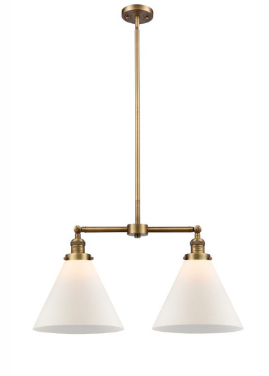 Cone - 2 Light - 21 inch - Brushed Brass - Stem Hung - Adjustable Island Light (3442|209-BB-G41-L)