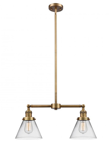Cone - 2 Light - 21 inch - Brushed Brass - Stem Hung - Adjustable Island Light (3442|209-BB-G42)