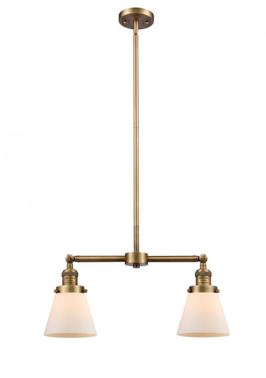 Cone - 2 Light - 21 inch - Brushed Brass - Stem Hung - Adjustable Island Light (3442|209-BB-G61-LED)