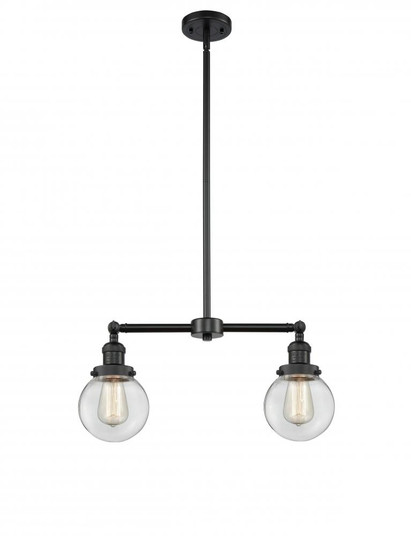 Beacon - 2 Light - 23 inch - Matte Black - Stem Hung - Adjustable Island Light (3442|209-BK-G202-6)