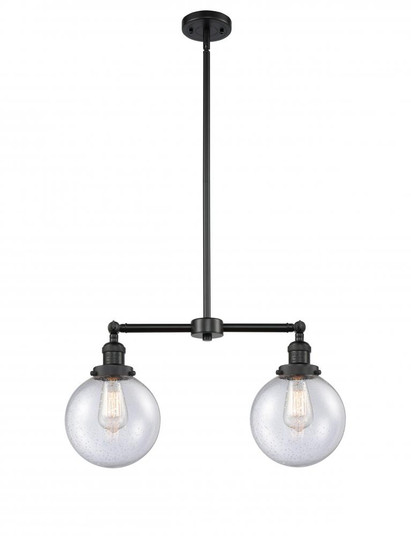 Beacon - 2 Light - 25 inch - Matte Black - Stem Hung - Adjustable Island Light (3442|209-BK-G204-8-LED)