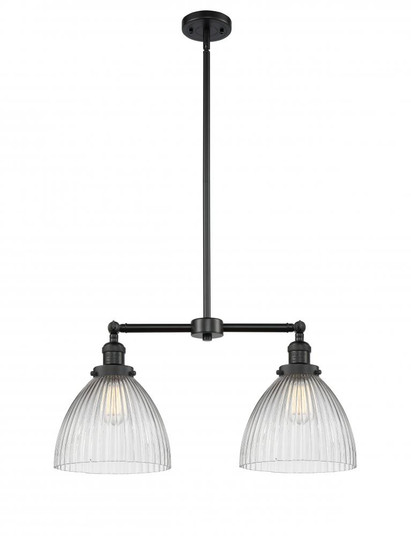 Seneca Falls - 2 Light - 21 inch - Matte Black - Stem Hung - Adjustable Island Light (3442|209-BK-G222)