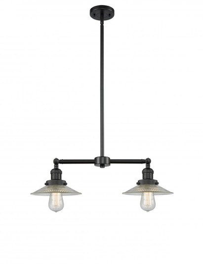 Halophane - 2 Light - 21 inch - Matte Black - Stem Hung - Adjustable Island Light (3442|209-BK-G2-LED)