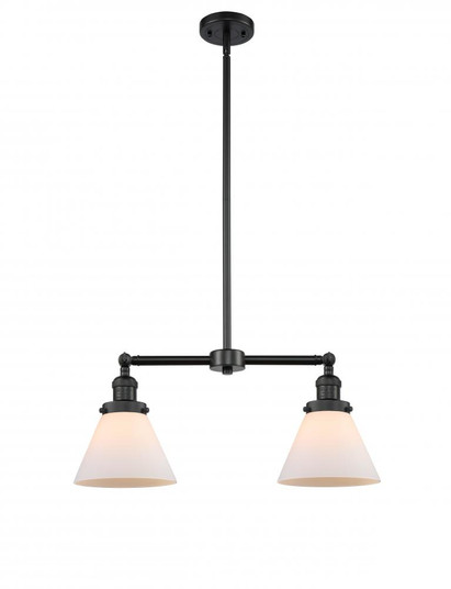 Cone - 2 Light - 21 inch - Matte Black - Stem Hung - Adjustable Island Light (3442|209-BK-G41)