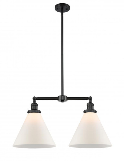 Cone - 2 Light - 21 inch - Matte Black - Stem Hung - Adjustable Island Light (3442|209-BK-G41-L)